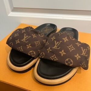Louis Vuitton Brown Monogram Slides